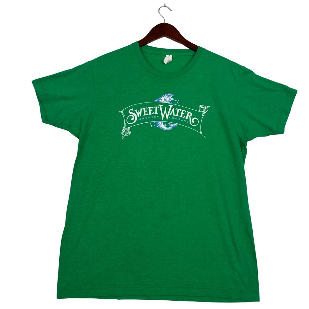 SweetWater Brewing 420 T Shirt Mens Large Green Beer Brewery Graphic Tultex L